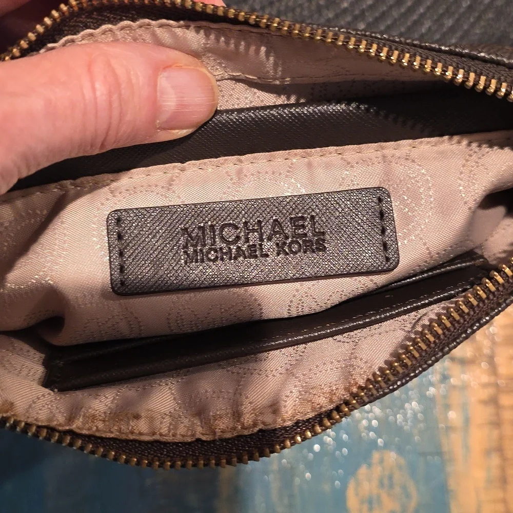 Michael Kors Brown Wristlet‎ with Gold Accents